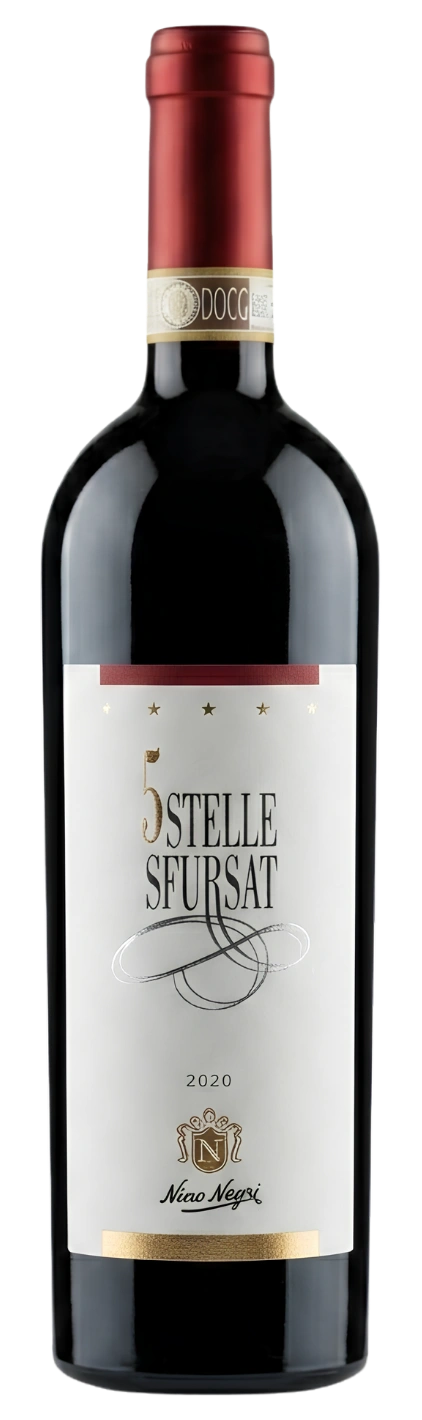 Botella de vino tinto 5 Stelle Sfursat 2020 de Nino Negri